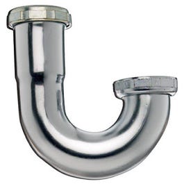 Sink Trap J-Bend, With Clean Out, Chrome-Plated, 1-1/4 x 1-1/4-In.