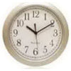 Simplicity Wall Clock, Silver,  8.5-In. Round