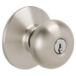 Satin Nickel Plymouth Knob Entrance Lock