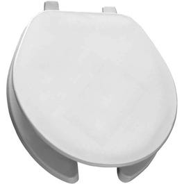 Round Commercial Plastic Toilet Seat, Open Front, White