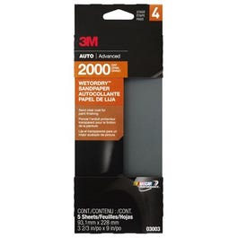 Sandpaper, Automotive, 2000 Grit, 3-2/3 x 9-In., 5-Pk.