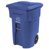 Recycle Cart, Blue, Wheeled, 64-Gal.