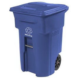 Recycle Cart, Blue, Wheeled, 64-Gal.
