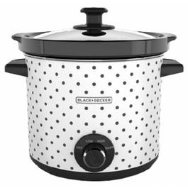 Slow Cooker, White With Dot Case, 4-Qts.