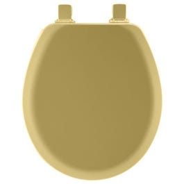 Round Molded Wood Toilet Seat, Easy-Clean & Change(TM) Hinge, STA-TITE(TM), Harvest Gold