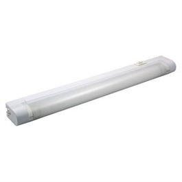 Under-Cabinet Fluorescent Light Fixture, White, Plug-In, 14-In.