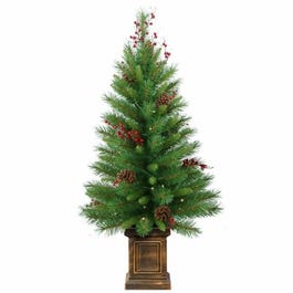 Woodland Berry Artificial Entrance Tree, 50 Clear Lights, 4-Ft.