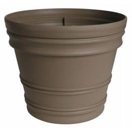 Rolled Rim Planter, Plastic, Peppercorn Plastic, 12-In.