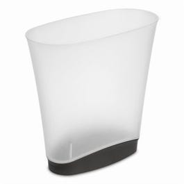 Slim Wastebasket, Clear With Gray Base, 2.4-Gallons