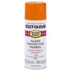 Stops Rust Enamel Spray Paint, Satin Fire Orange, 12-oz.