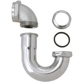 Slip Joint With Cast Elbow, Chrome-Plated Brass, 17-Ga., 1.5-In. OD Tube