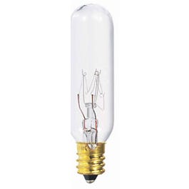 Tubular Light Bulb, Clear, 130V, 15-Watts
