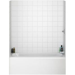 Windsor Bathtub Surround Tile Kit, White Gloss, 3-Panel Set