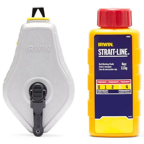 Irwin Strait-Line® Classic Aluminum Chalk Reel w/ Red Chalk