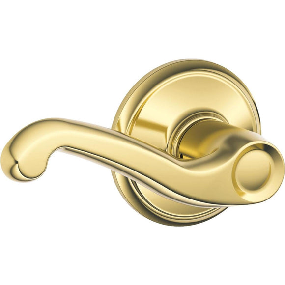 Schlage Bright Brass Flair Passage Door Lever