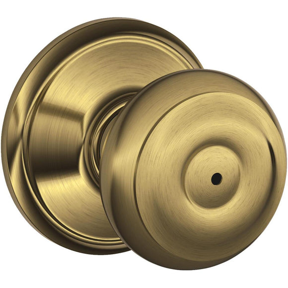 Schlage Georgian Antique Brass Bed & Bath Door Knob