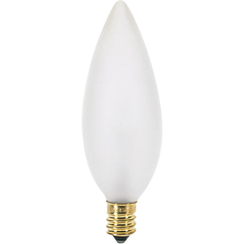 Satco 60W Frosted Soft White Candelabra B10 Incandescent Blunt Tip Light Bulb (2-Pack)