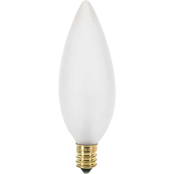 Satco 60W Frosted Soft White Candelabra B10 Incandescent Blunt Tip Light Bulb (2-Pack)