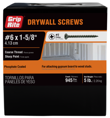 Grip Rite Coarse Thread Drywall Screws (#10 x 4L 4CDWS1)