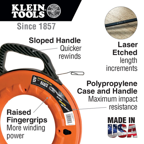 Klein Tools  56005 1/4-Inch Wide Steel Fish Tape 25-Foot