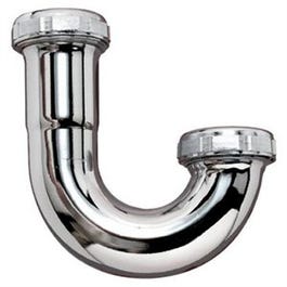 J-Bend Drain Pipe,  Chrome-Plated, 22-Ga., 1.25 x 1.25-In.