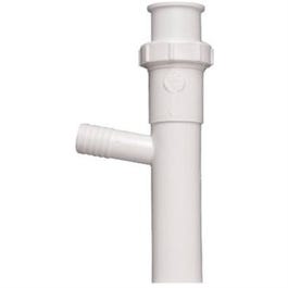 Dishwasher Branch Tailpiece, White Plastic,  1.5 x 8-In.