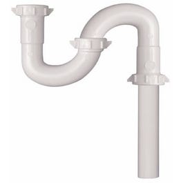 Drain S-Trap, White Plastic, 1.25 x 20.5-In.