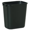 Office Wastebasket, Black, Rectangle, 13-5/8-Qts.