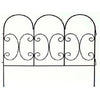 Garden Fence Panel, Decorative Scroll, Black Steel, 30 x 36-In.