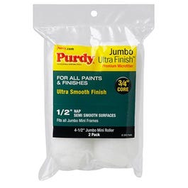 Jumbo Mini Roller Cover, Ultra Finish, 4-1/2 x 1/2-In., 2-Pk.