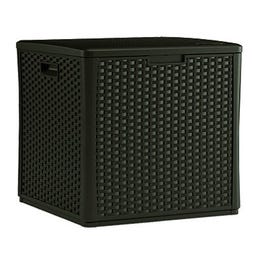 Deck Box Cube, Wicker-Look Resin, 60-Gal.