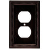 Duplex Wall Plate, 1-Gang, Beaded Venetian Bronze Zinc