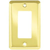 Decorator Rocker/GFI Wall Plate, 1-Gang, Stamped, Round, Polished Brass Steel