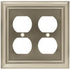 Duplex Wall Plate, 2-Gang, Architectural, Satin Nickel Zinc