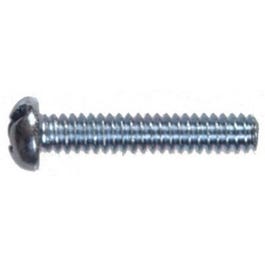 Machine Screws, Slotted Round Head, Zinc-Plated, 1/4-20 x 1/2-In., 100-Pk.