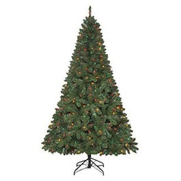 Artificial Pre-Lit Christmas Tree, Grand Duchess Spruce, 500 Multi Lights, 7.5-Ft.