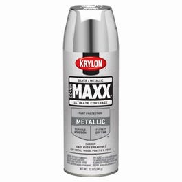 CoverMaxx Spray Paint & Primer, Metallic, Silver, 12-oz.