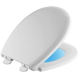 Night LIght Toilet Seat, Round, Slow-Close Feature