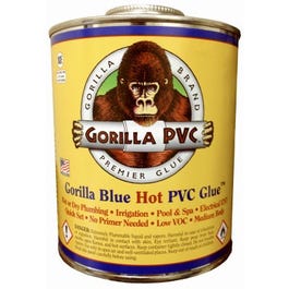 Blue Plastic Pipe Hot PVC Glue, Medium Bodies, 16-oz.