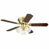 Contempra Trio Ceiling Fan With Light Fixture, Sating Brass, 42-In.