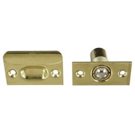 Door Ball Catch, Polished Brass, 1-1/16 x 2-1/8-In.