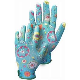 Nitrile Work Gloves, Textured, Light Blue, Women's S