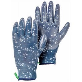 Nitrile Work Gloves, Textured, Indigo, Women's S