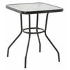 Marbella Table, Black Steel Frame, Glass Top, 24-In. Sq.