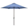 Deluxe Patio market Umbrella, Sapphire Blue Fabric/Aluminum Pole, 11-Ft.