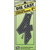 House Address Number 4, Black Die-Cast Aluminum, 4-In.