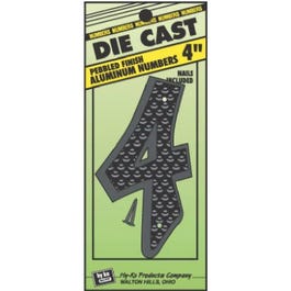 House Address Number 4, Black Die-Cast Aluminum, 4-In.