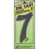 House Address Number 7, Black Die-Cast Aluminum, 4-In.