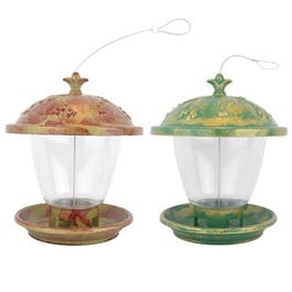 Gilded Chalet Bird Feeder, Resin, Burgundy or Green