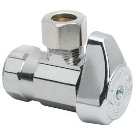 Chrome Angle Stop Valve, 1/2-In. x 3/8-In.